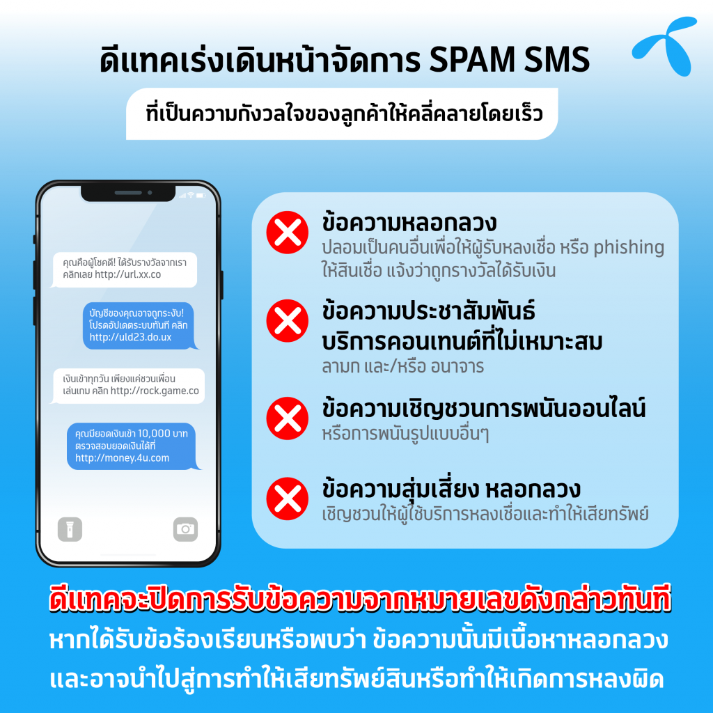 dtac is combatting unwanted SMS, commits to address them ASAP